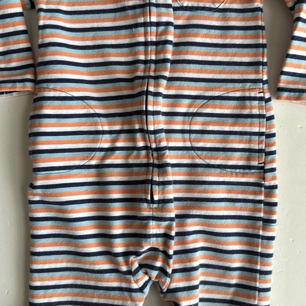 Baby Gap Vintage Blue/Orange/White Strip Jumpsuit 6-12 Months